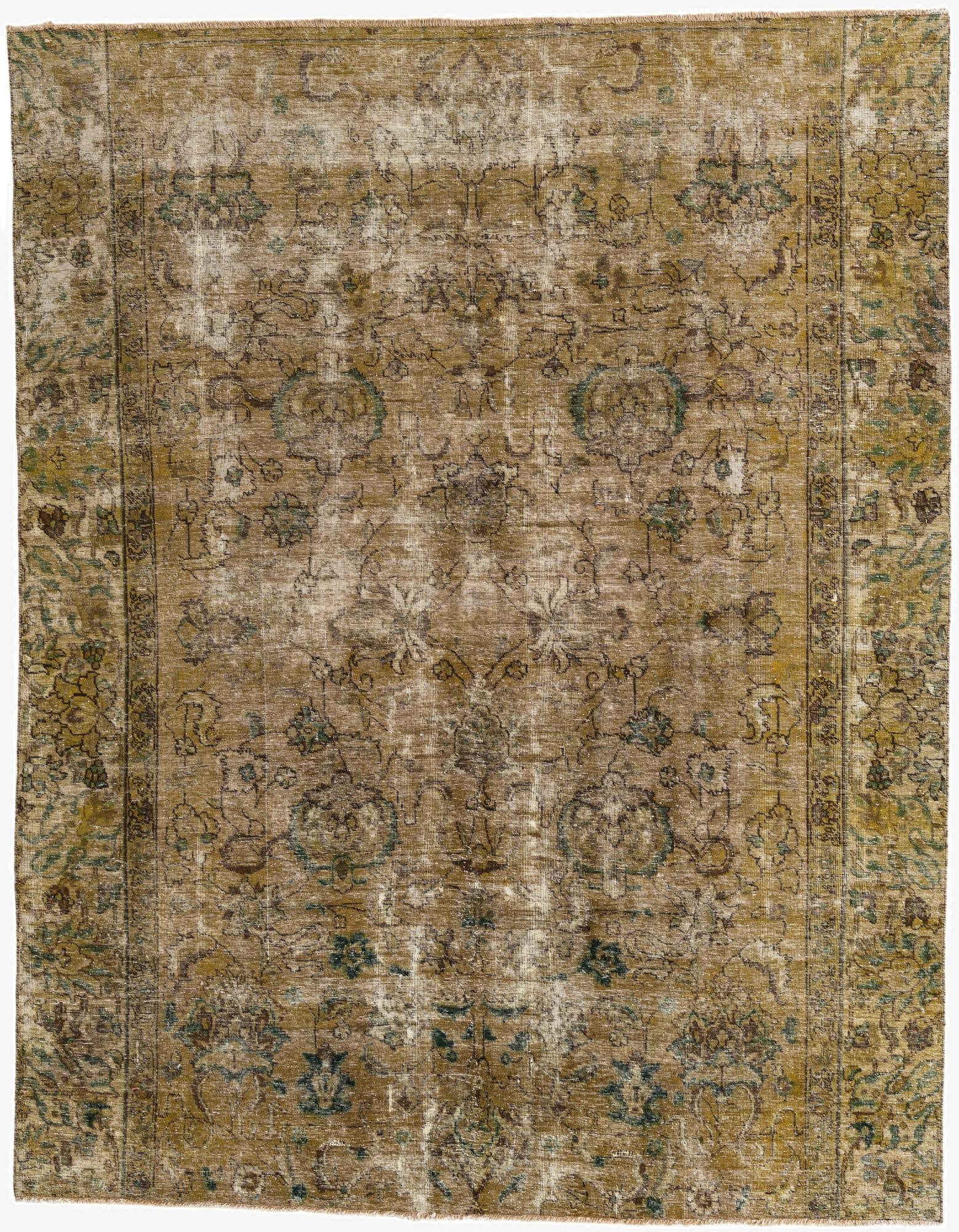  6' 7 x 8' 3  Hand Knotted Ultra Vintage Persian Wool Rug