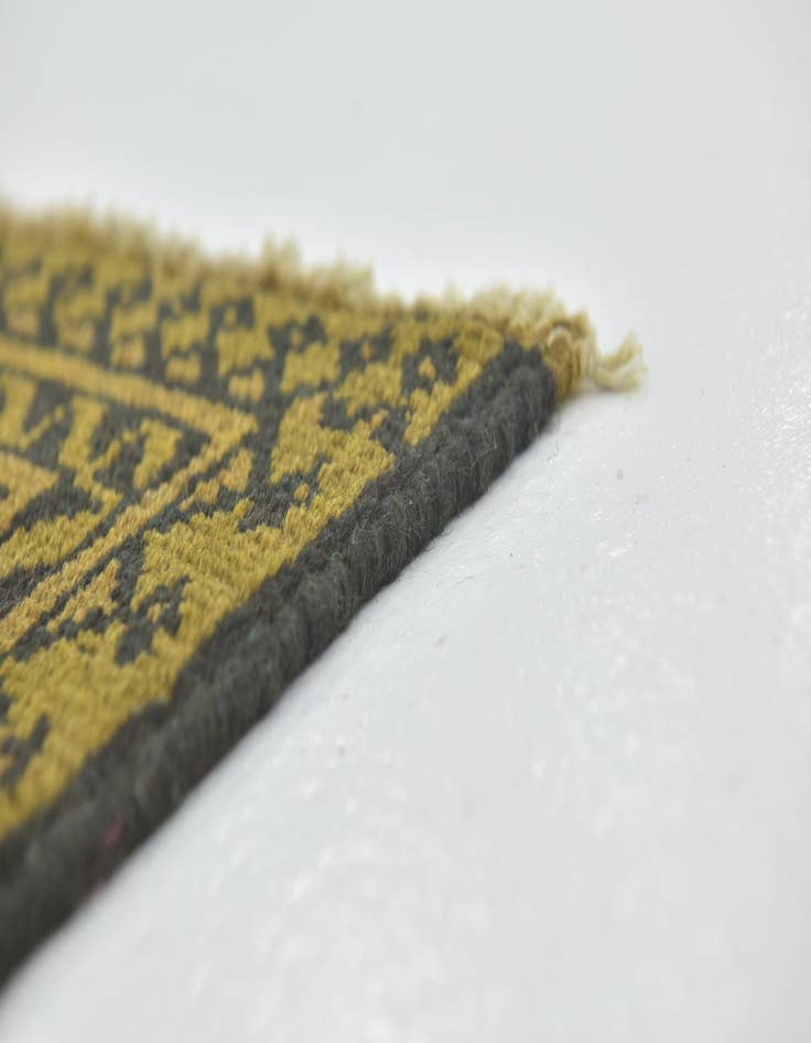 Detail image of  3' 4 x 6' 2  Hand Knotted Afghan Akhche Wool Runner Rug