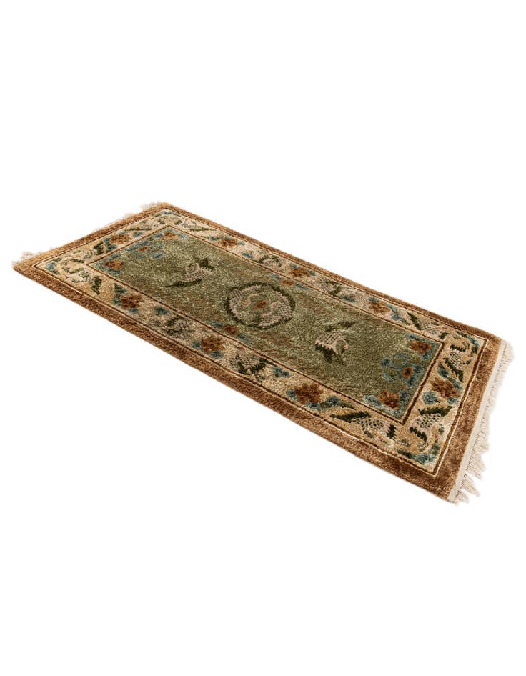 Detail image of  2' 1 x 4' 1  Hand Knotted Antique Finish Oriental Runner Rug
