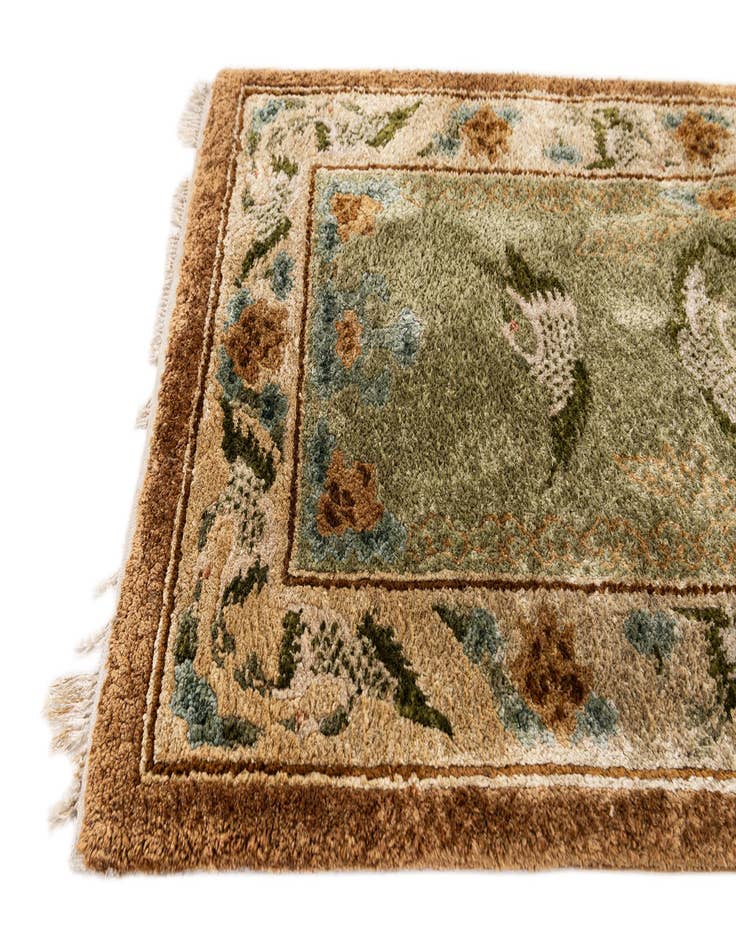 Detail image of  2' 1 x 4' 1  Hand Knotted Antique Finish Oriental Runner Rug