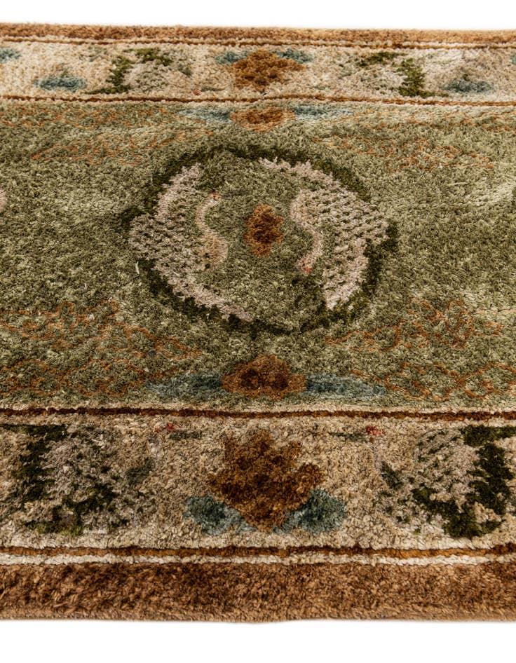 Detail image of  2' 1 x 4' 1  Hand Knotted Antique Finish Oriental Runner Rug