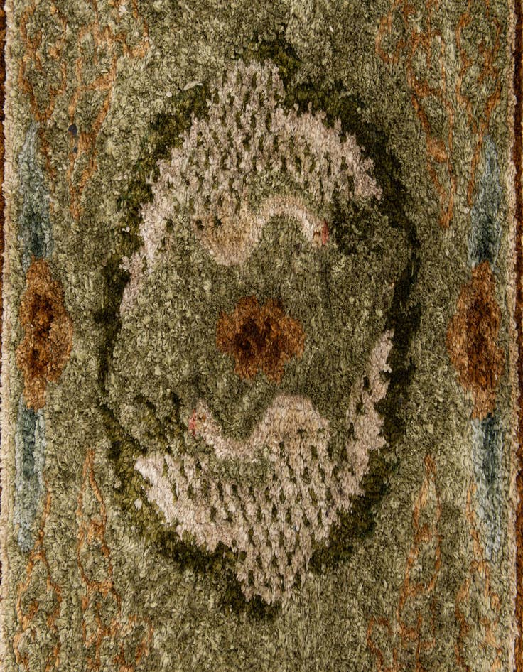 Detail image of  2' 1 x 4' 1  Hand Knotted Antique Finish Oriental Runner Rug