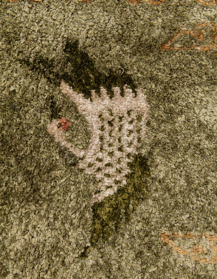 Detail image of  2' 1 x 4' 1  Hand Knotted Antique Finish Oriental Runner Rug