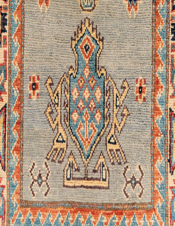Detail image of  2' 7 x 9' 6  Hand Knotted Kazak Runner Rug