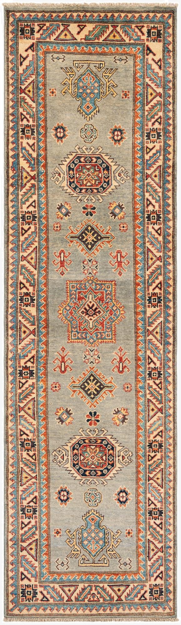  2' 7 x 9' 6  Hand Knotted Kazak Runner Rug