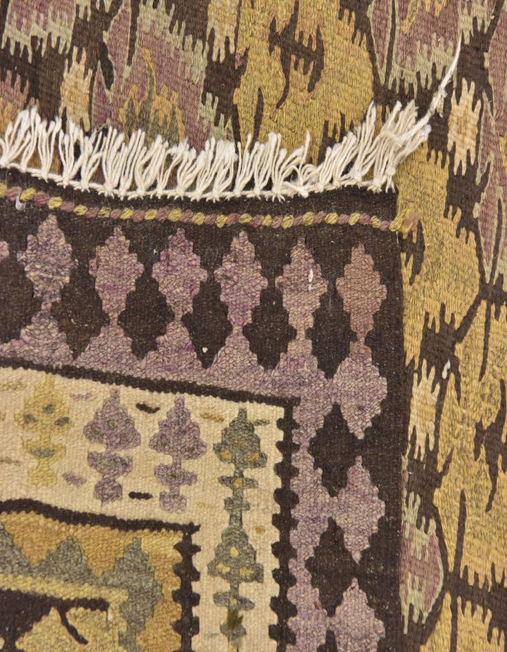 Detail image of  3' 7 x 10' 6  Hand Woven Kilim Fars Wool Runner Rug