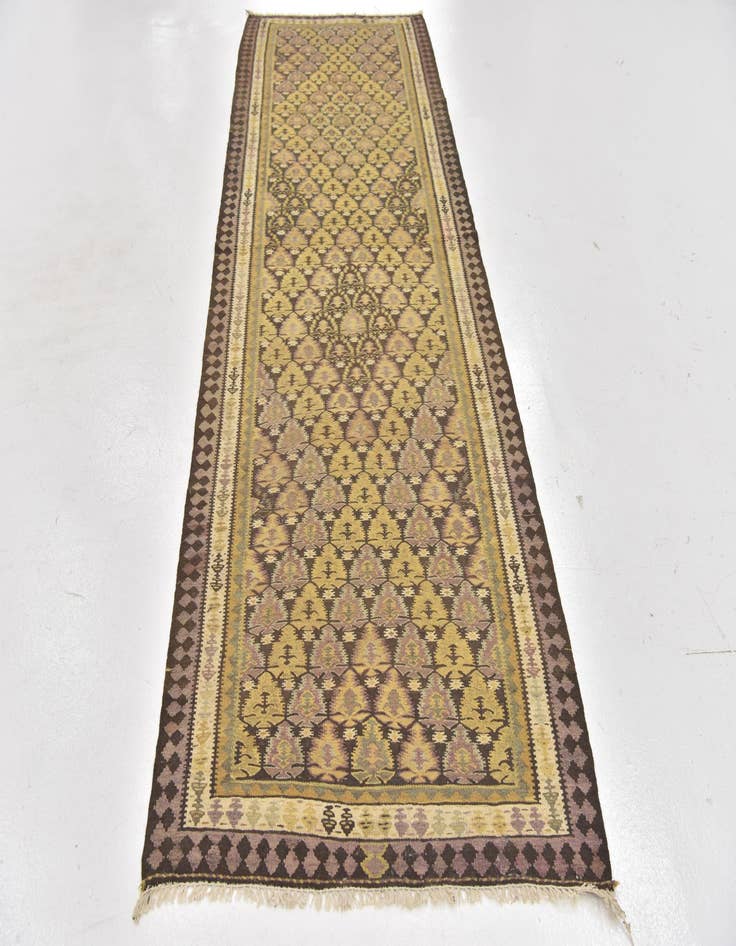 Detail image of  3' 7 x 10' 6  Hand Woven Kilim Fars Wool Runner Rug