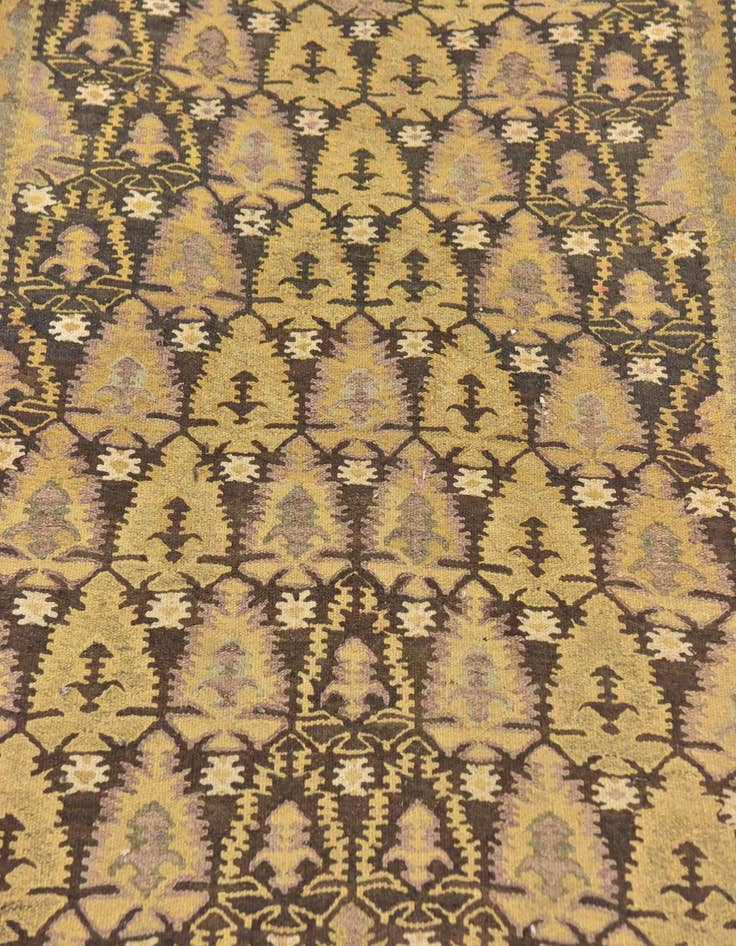 Detail image of  3' 7 x 10' 6  Hand Woven Kilim Fars Wool Runner Rug