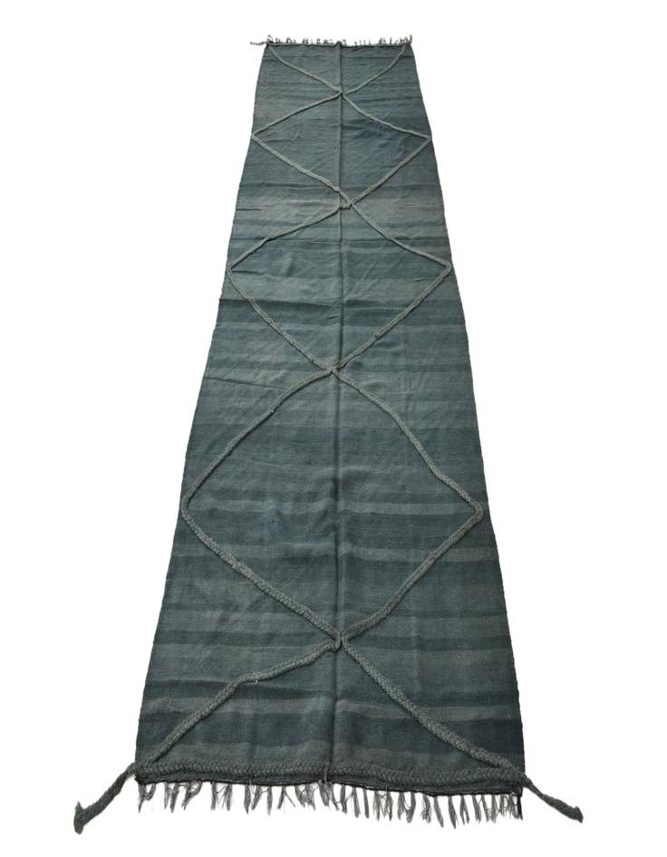 Detail image of  3' 8 x 10' 10  Hand Woven Kilim Modern Wool Runner Rug