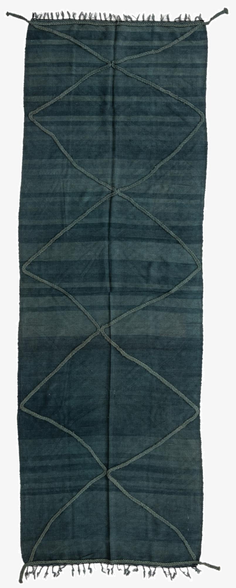  3' 8 x 10' 10  Hand Woven Kilim Modern Wool Runner Rug