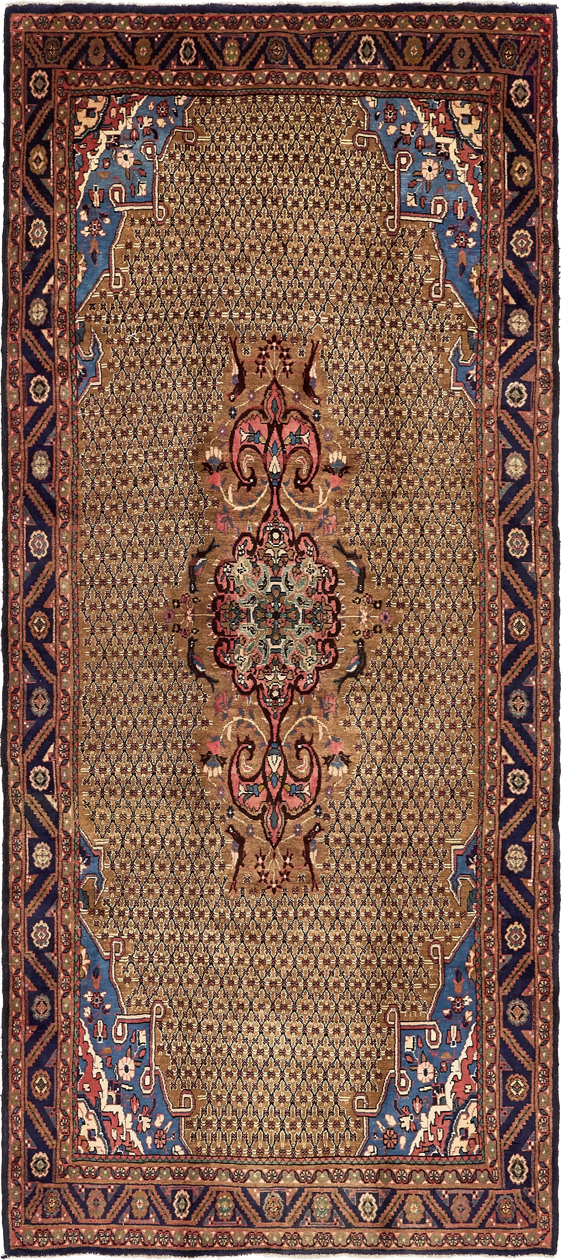  5' 2 x 11' 6  Hand Knotted Koliaei Persian Wool Runner Rug