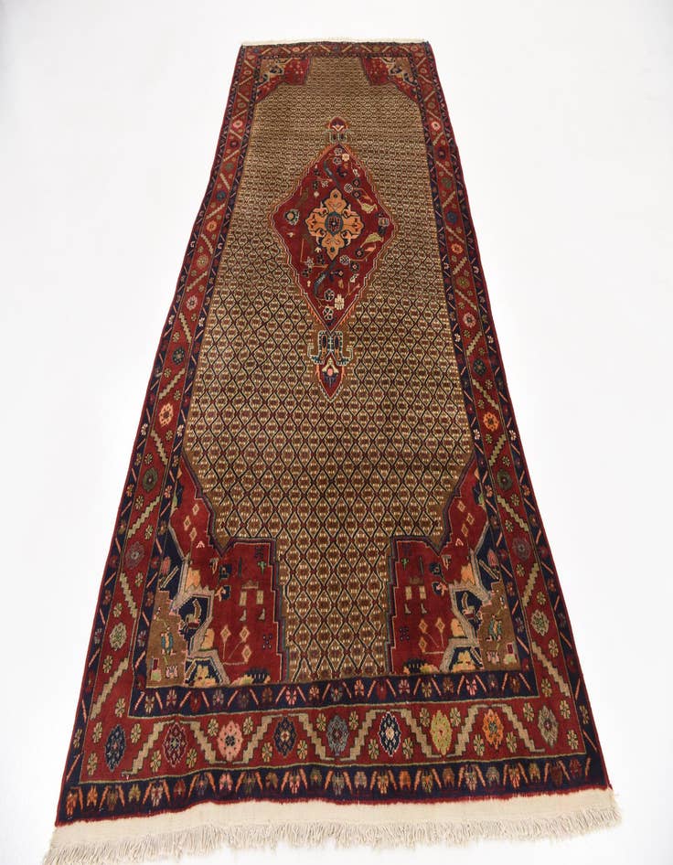 Detail image of  4' 9 x 9' 10  Hand Knotted Koliaei Persian Wool Runner Rug