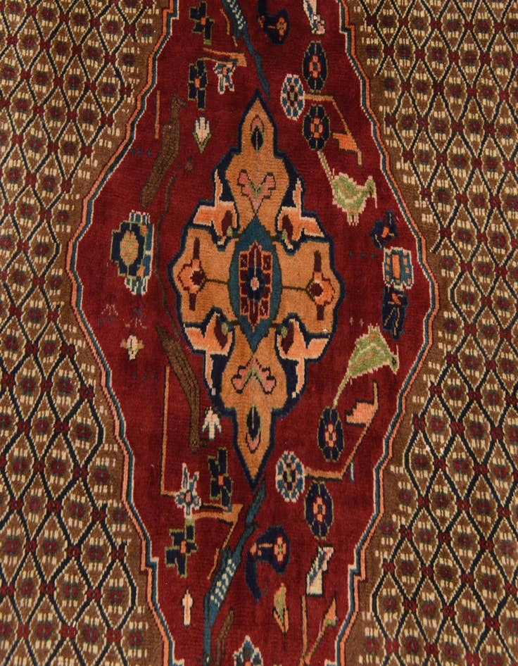 Detail image of  4' 9 x 9' 10  Hand Knotted Koliaei Persian Wool Runner Rug
