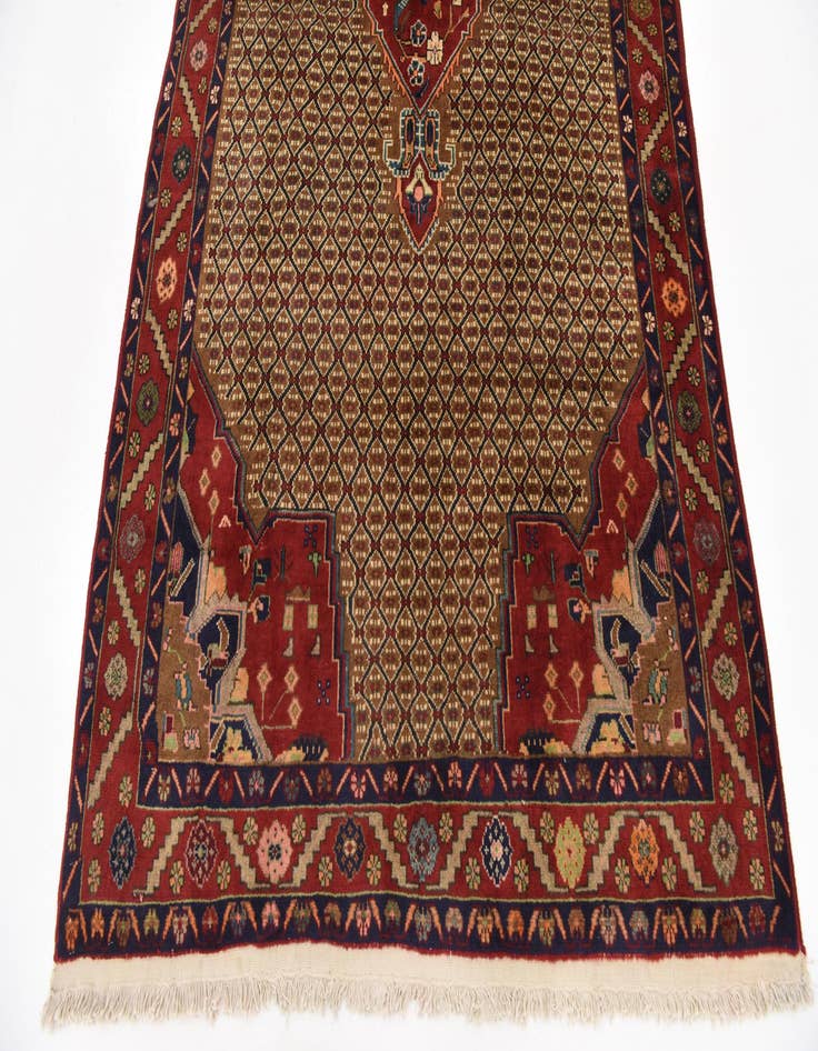 Detail image of  4' 9 x 9' 10  Hand Knotted Koliaei Persian Wool Runner Rug