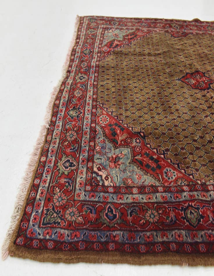 Detail image of  5' x 11'  Hand Knotted Koliaei Persian Wool Runner Rug