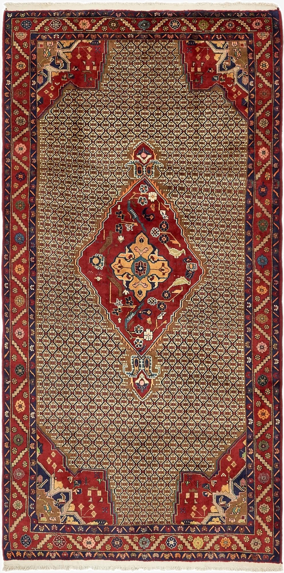  4' 9 x 9' 10  Hand Knotted Koliaei Persian Wool Runner Rug