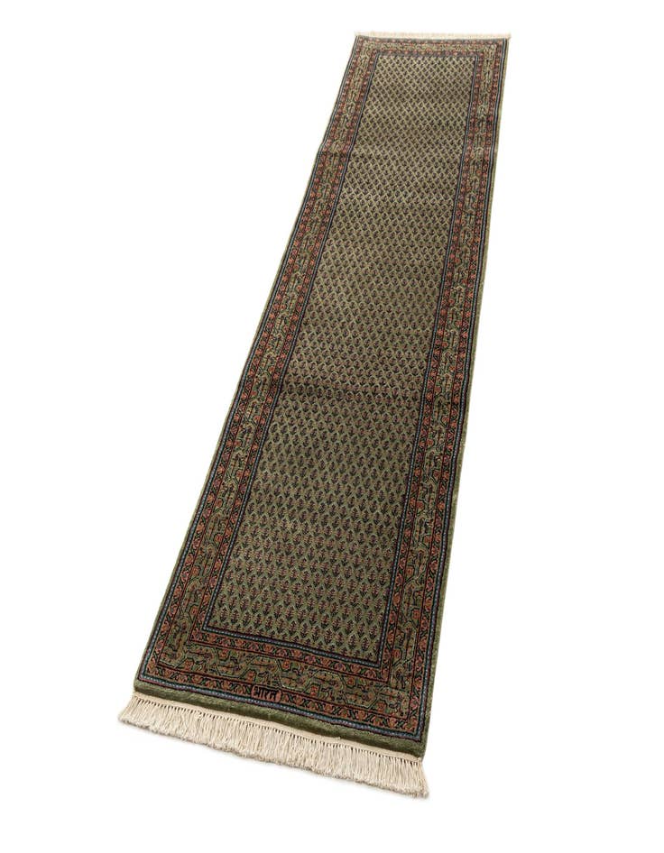 Detail image of  2' 8 x 9' 3  Hand Knotted Mir Wool Runner Rug