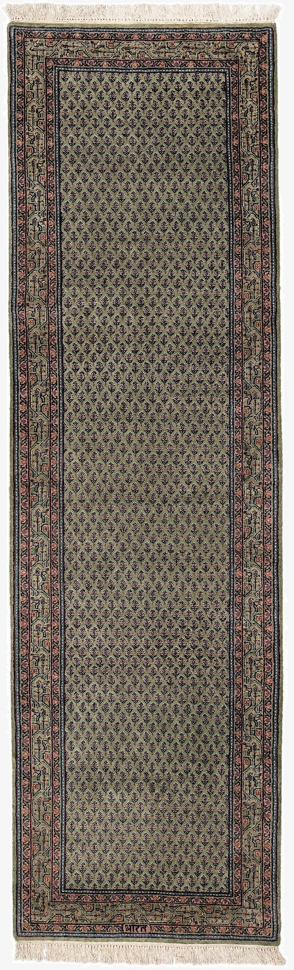  2' 8 x 9' 3  Hand Knotted Mir Wool Runner Rug