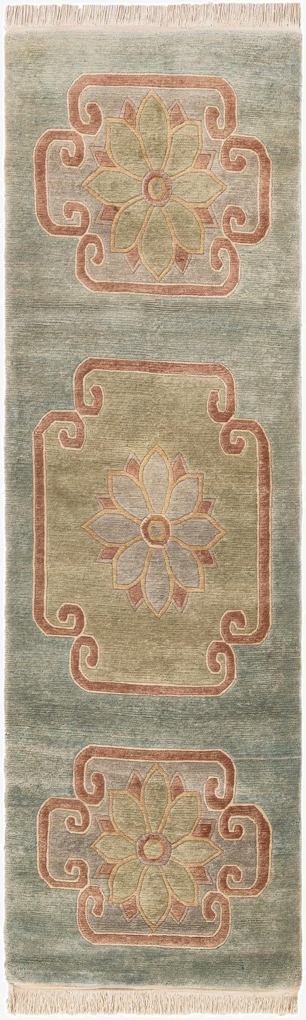  3' x 9' 10  Hand Knotted Nepal Wool Runner Rug