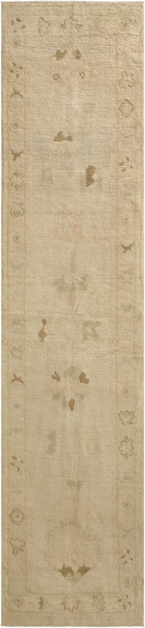  2' 7 x 10' 11  Hand Knotted Oushak Wool Runner Rug