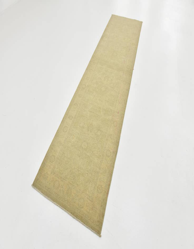 Detail image of  2' 8 x 10' 1  Hand Knotted Over-Dyed Ziegler Runner Rug