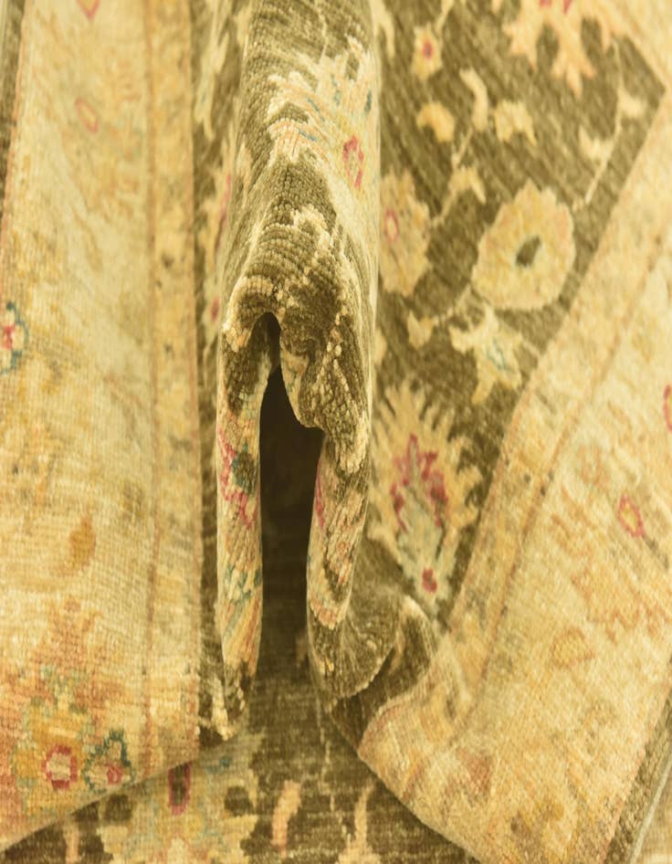 Detail image of  2' 5 x 10' 1  Hand Knotted Peshawar Ziegler Runner Rug