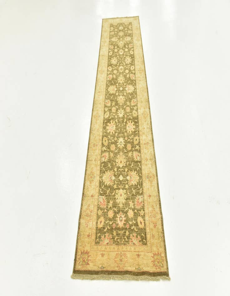 Detail image of  2' 5 x 10' 1  Hand Knotted Peshawar Ziegler Runner Rug