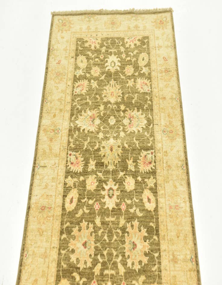 Detail image of  2' 5 x 10' 1  Hand Knotted Peshawar Ziegler Runner Rug