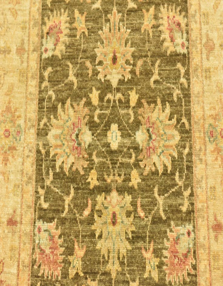 Detail image of  2' 5 x 10' 1  Hand Knotted Peshawar Ziegler Runner Rug