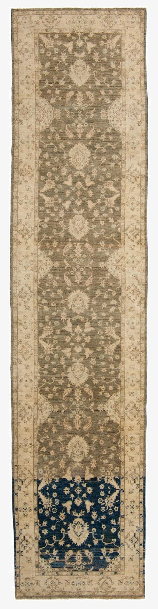  3' 3 x 14' 4  Hand Knotted Peshawar Ziegler Runner Rug