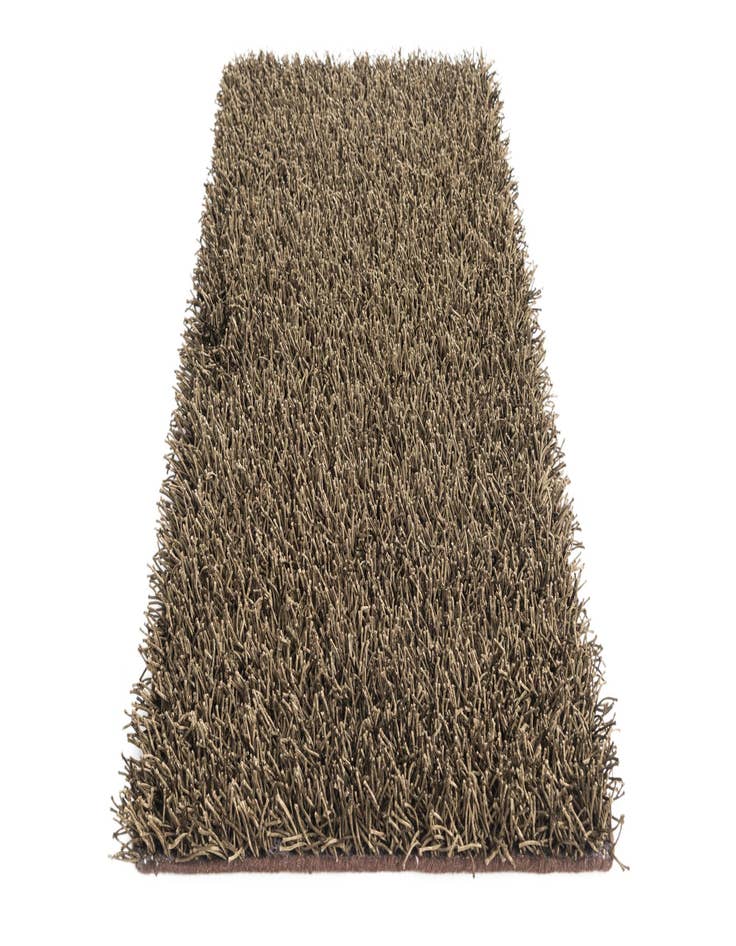 Detail image of  2' 4 x 4' 8  Hand Knotted Solid Shag Oriental Runner Rug