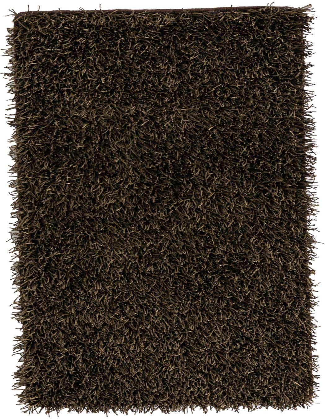 A 5 Ft runner rug from the Rugs.com Solid Shag collection, featuring a dense, textured green shag pile.