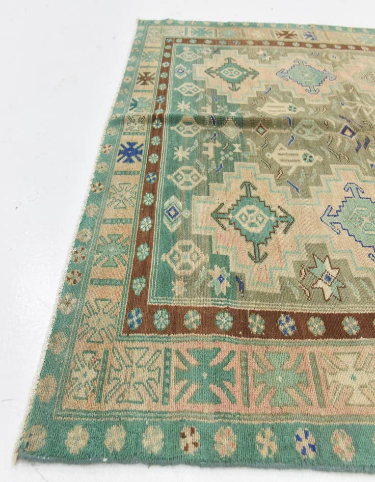 Detail image of  5' x 11' 3  Hand Knotted Ultra Vintage Persian Wool Runner Rug