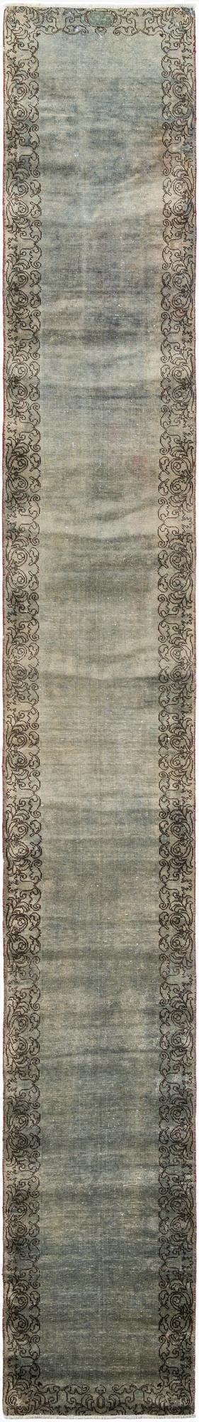  2' 5 x 17' 10  Hand Knotted Ultra Vintage Persian Wool Runner Rug