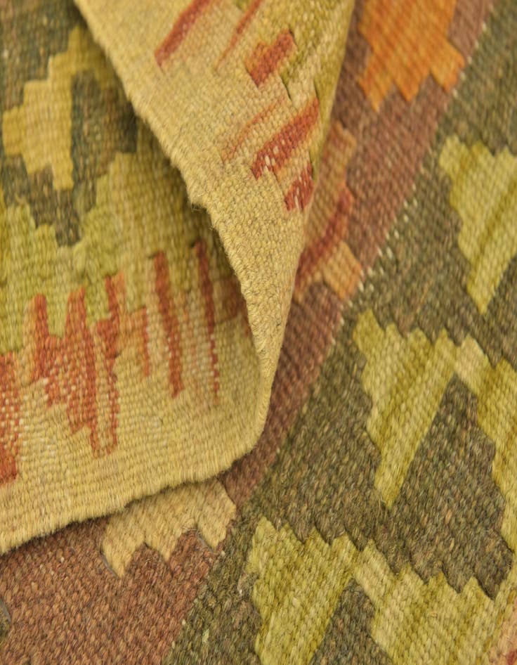 Detail image of  3' x 3' 5  Hand Woven Kilim Maymana Wool Square Rug