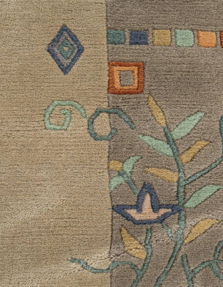 Detail image of  6' 8 x 6' 11  Hand Knotted Nepal Wool Square Rug