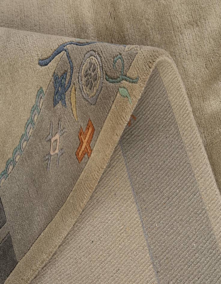 Detail image of  6' 8 x 6' 11  Hand Knotted Nepal Wool Square Rug