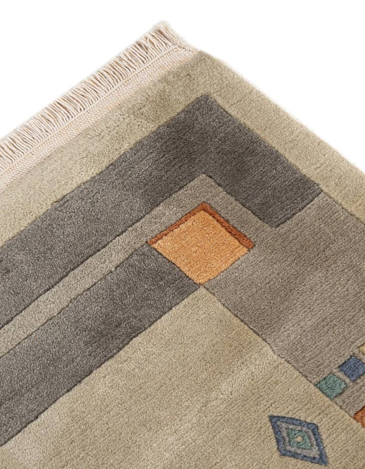 Detail image of  6' 8 x 6' 11  Hand Knotted Nepal Wool Square Rug