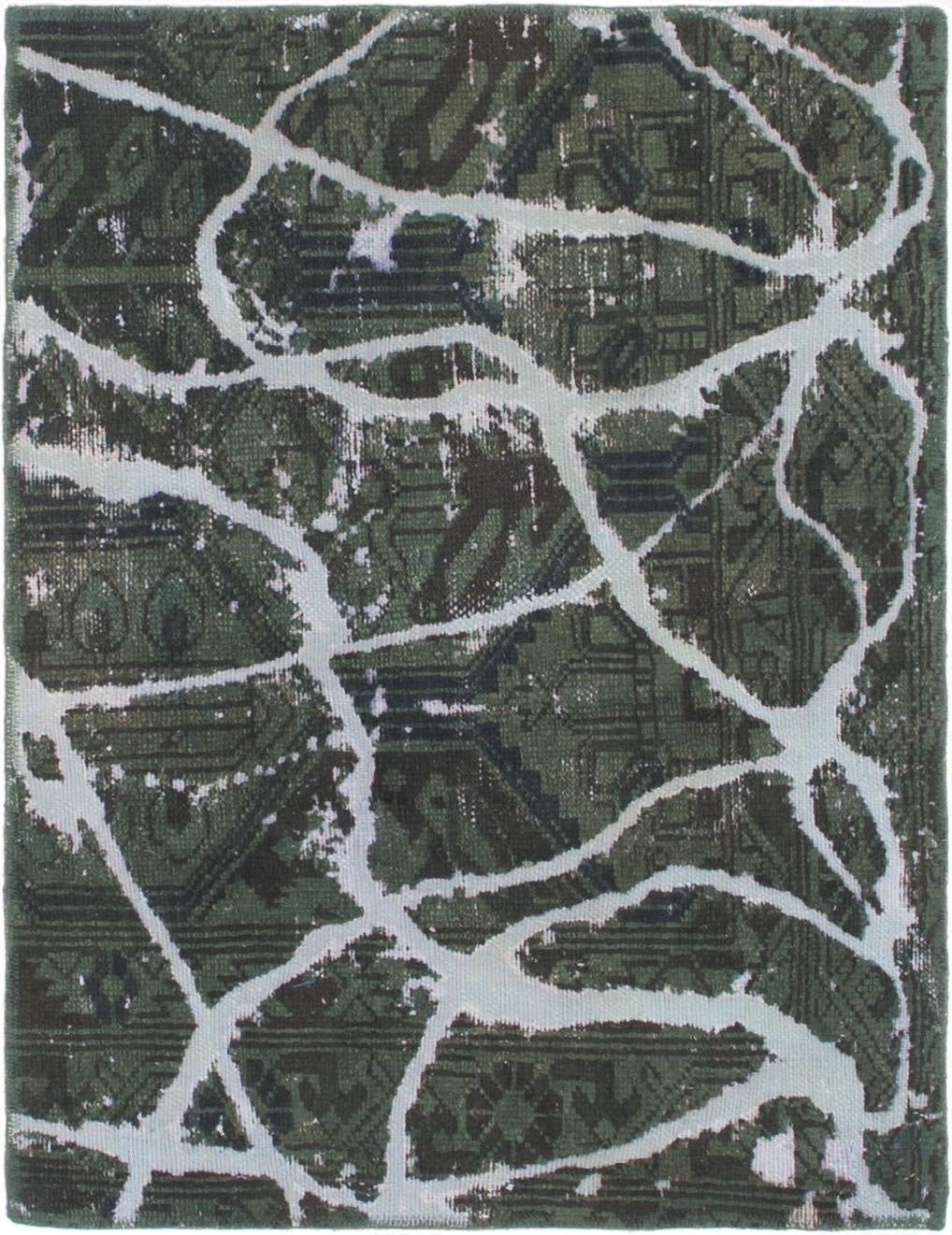  3' x 3' 10  Hand Knotted Ultra Vintage Persian Wool Square Rug