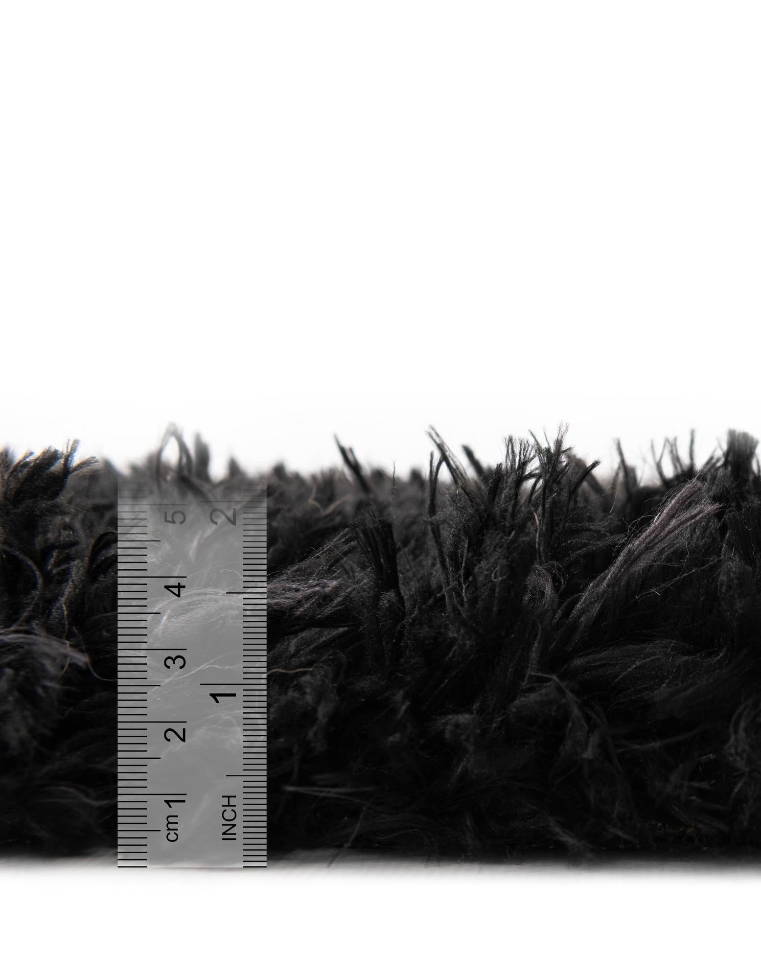 Onyx Black 4' x 4' Infinity Shag Round Rug | Rugs.com