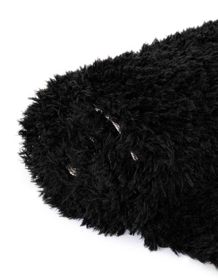 Onyx Black 4' x 4' Infinity Shag Round Rug | Rugs.com