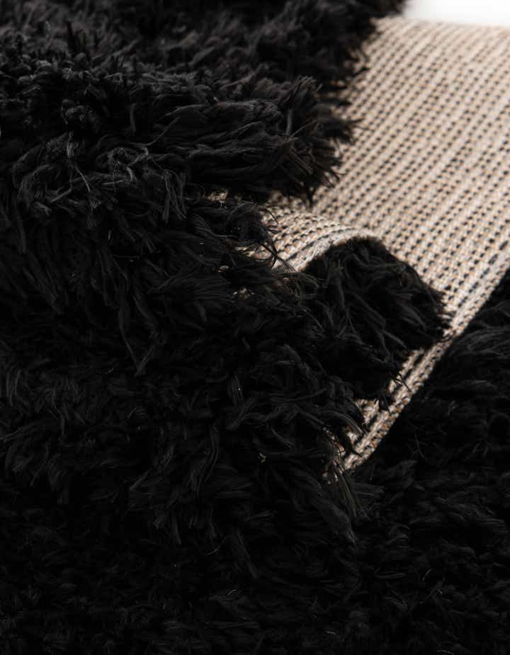 Onyx Black 3' 3 x 3' 3 Infinity Shag Round Rug | Rugs.com