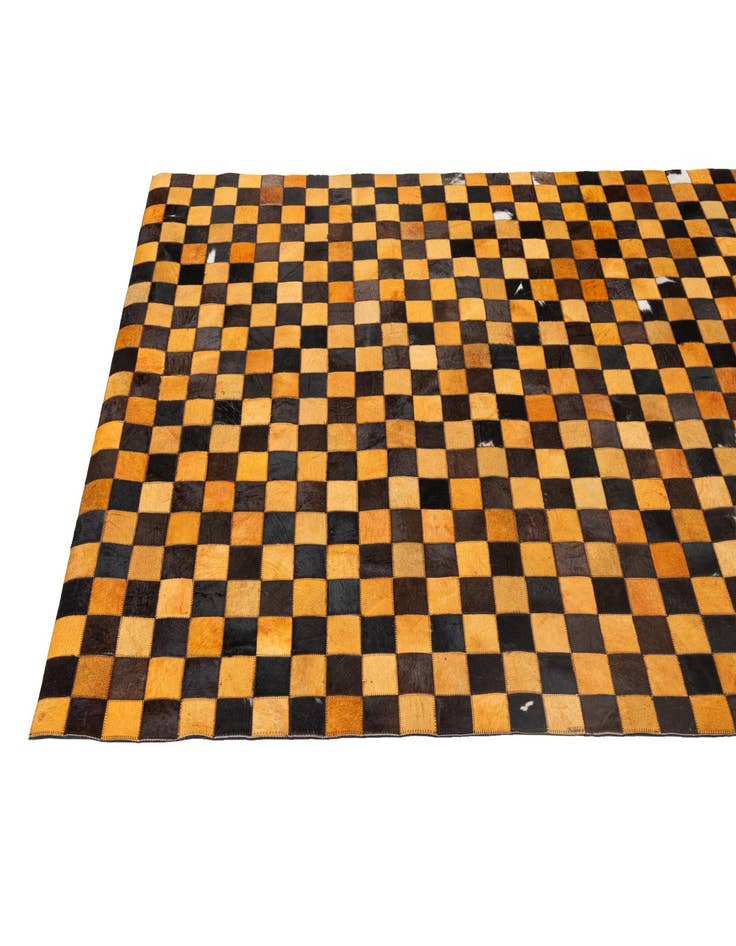 Detail image of  5' 2 x 8' 1 Cowhide - Patchwork Rug