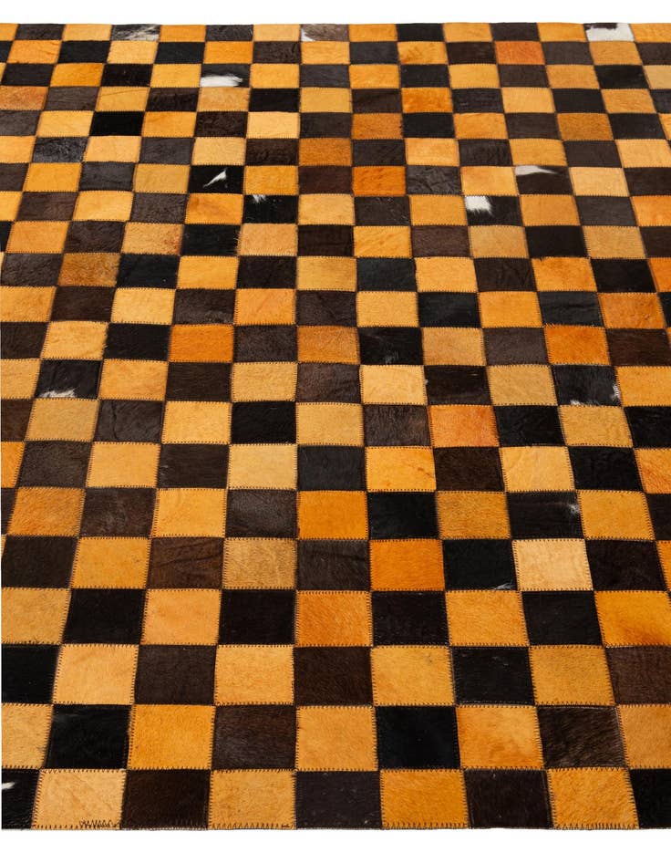 Detail image of  5' 2 x 8' 1 Cowhide - Patchwork Rug