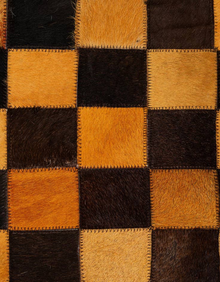 Detail image of  5' 2 x 8' 1 Cowhide - Patchwork Rug