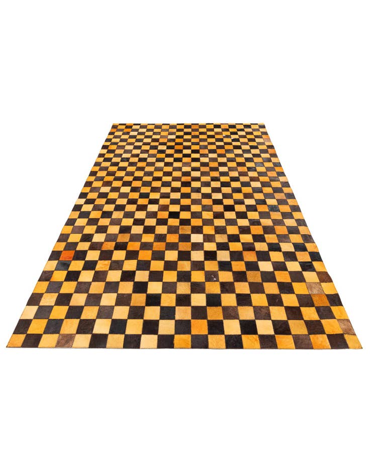 Detail image of  5' 2 x 8' 1 Cowhide Stocks Rug