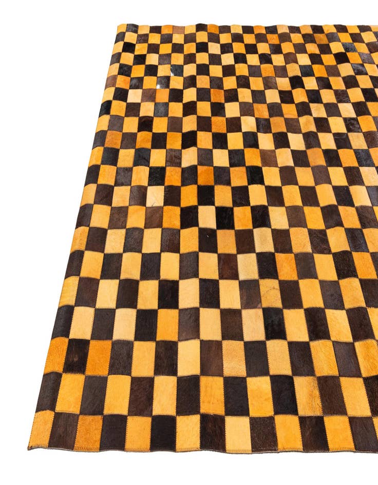 Detail image of  5' 2 x 8' 1 Cowhide Stocks Rug