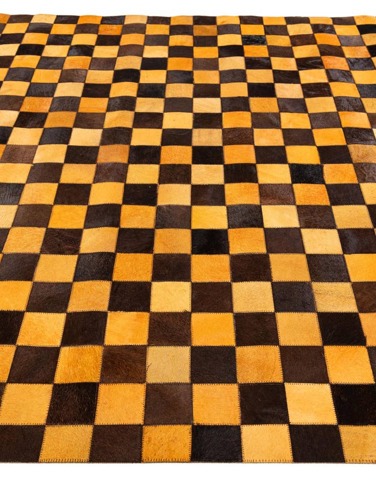 Detail image of  5' 2 x 8' 1 Cowhide Stocks Rug