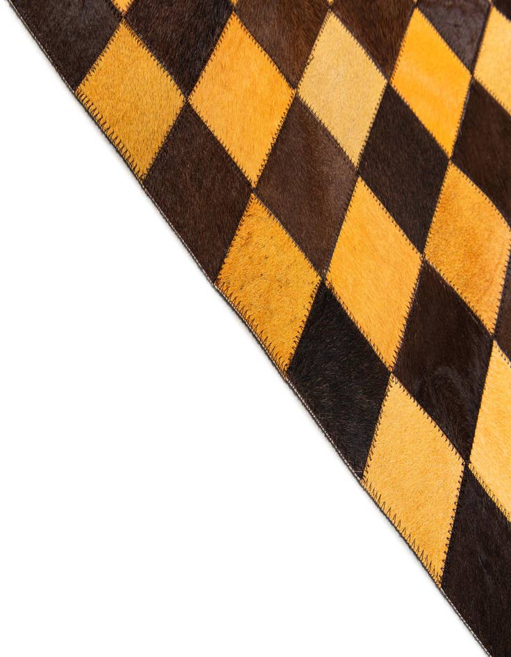 Detail image of  5' 2 x 8' 1 Cowhide Stocks Rug