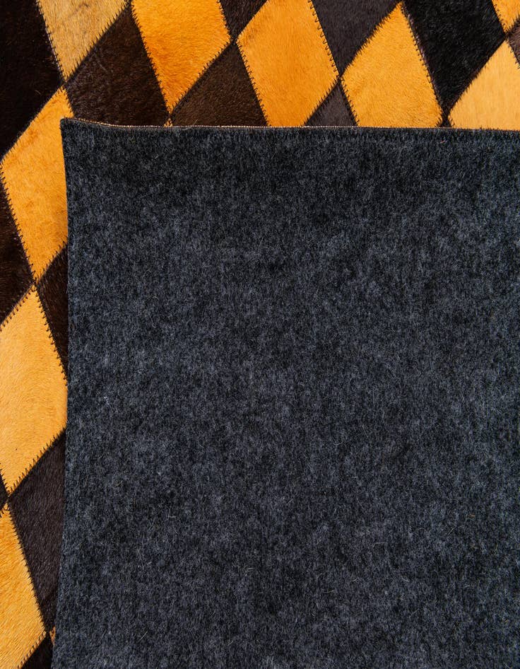 Detail image of  5' 2 x 8' 1 Cowhide Stocks Rug
